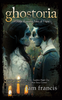 ghostoria cover art vintage ghost girl and ghost boy romantic kiss