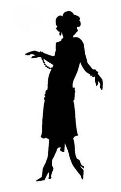1920s Silhouettes Line Art Templates - The Girl In The Jitterbug Dress