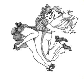 sailor and doll jitterbug vintage dance clipart WWII 1940s